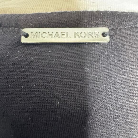 Michael Kors Black White Colorblock Tunic Top 1X Grommet Detail Stretch - Picture 5 of 7